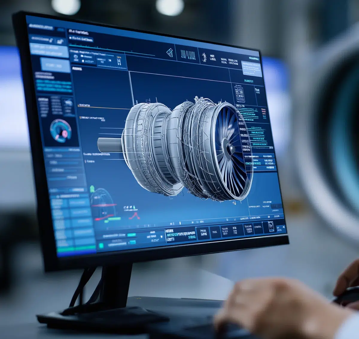 Conception de moteur sur écran d'ordinateur